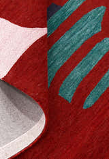Crimson Eclipse Red And Black Hand Tufted 5x8 Wool Area Rug