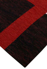 Crimson Eclipse Red And Black Hand Tufted 5x8 Wool Area Rug