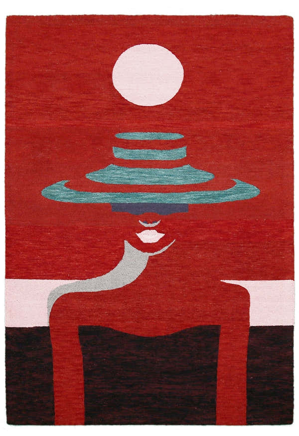 Crimson Eclipse Red And Black Hand Tufted 5x8 Wool Area Rug