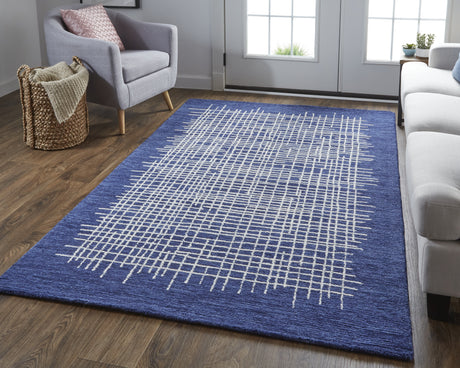 Feizy Maddox Transitional Abstract - Blue/Ivory Area Rug