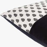 Blocra Black and Off White Botanical Color Block Modern Cotton Accent Pillow - Clearance