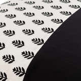 Blocra Black and Off White Botanical Color Block Modern Cotton Accent Pillow - Clearance