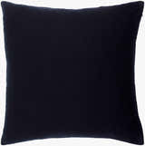 Bruska Black and Off White Brushstroke Square Pattern Modern Cotton Accent Pillow - Clearance
