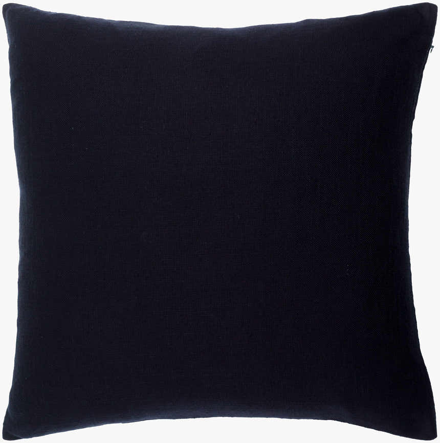 Bruska Black and Off White Brushstroke Square Pattern Modern Cotton Accent Pillow - Clearance