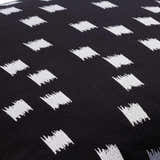 Bruska Black and Off White Brushstroke Square Pattern Modern Cotton Accent Pillow - Clearance