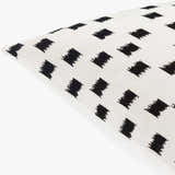 Brivon Off White and Black Brushstroke Speckle Pattern Modern Cotton Accent Pillow - Clearance
