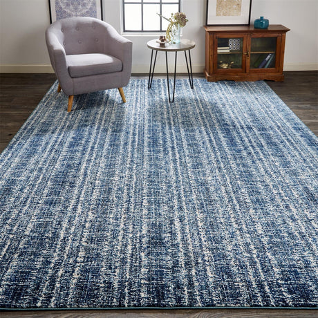 Feizy Remmy Transitional Solid - Blue/Ivory Area Rug - Clearance