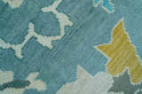 Custom Made Antique Blue Traditional Oushak Design Hand Knotted Wool Area Rug