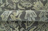 Custom Made Antique Design Charcoal and Beige Traditional Floral Hand Tufted rug