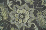 Custom Made Antique Design Charcoal and Beige Traditional Floral Hand Tufted rug