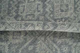 Custom Made Antique Finish Hand knotted Silver and Charcoal Wool Area Rug, Kids, Living Room and Bedroom Rug