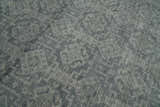 Custom Made Antique Finish Hand knotted Silver and Charcoal Wool Area Rug, Kids, Living Room and Bedroom Rug