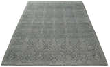 Custom Made Antique Finish Hand knotted Silver and Charcoal Wool Area Rug, Kids, Living Room and Bedroom Rug