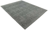 Custom Made Antique Finish Hand knotted Silver and Charcoal Wool Area Rug, Kids, Living Room and Bedroom Rug
