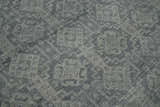 Custom Made Antique Finish Hand knotted Silver and Charcoal Wool Area Rug, Kids, Living Room and Bedroom Rug