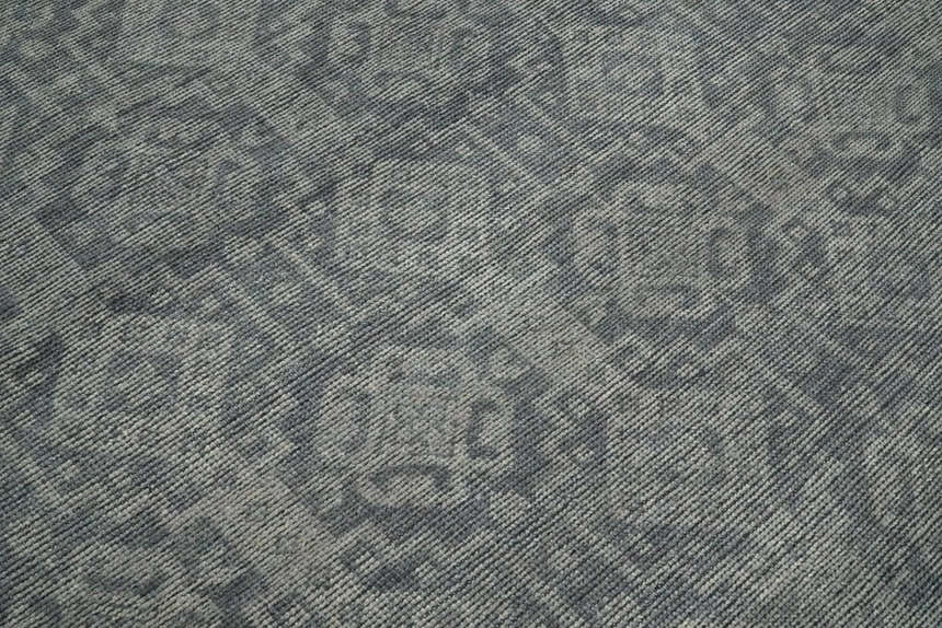 Custom Made Antique Finish Hand knotted Silver and Charcoal Wool Area Rug, Kids, Living Room and Bedroom Rug