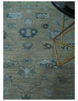 Custom Made Antique look Gray, Charcoal and silver Oriental Oushak wool Area Rug