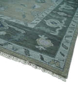 Custom Made Antique look Gray, Charcoal and silver Oriental Oushak wool Area Rug