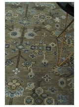 Custom Made Antique look Hand Knotted Beige, Ivory and Silver Oriental Oushak Multi Size Traditional Wool Area Rug