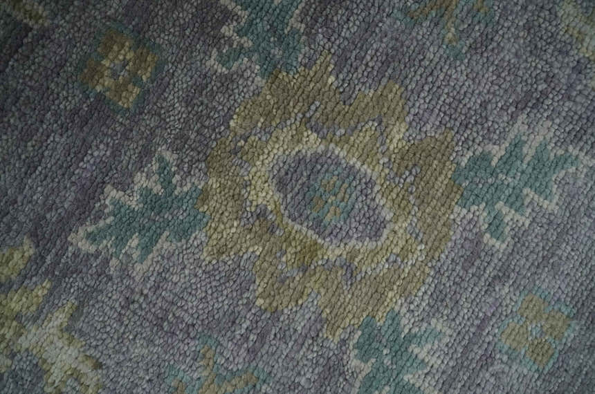 Custom Made Antique look Plum and Brown Hand Knotted Traditional Oushak Wool Area Rug