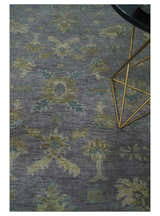 Custom Made Antique look Plum and Brown Hand Knotted Traditional Oushak Wool Area Rug