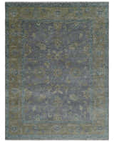 Custom Made Antique look Plum and Brown Hand Knotted Traditional Oushak Wool Area Rug
