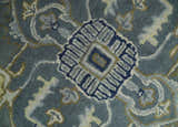 Custom Made Antique Style Gray, Blue and Beige Hand Tufted Traditional wool Area Rug