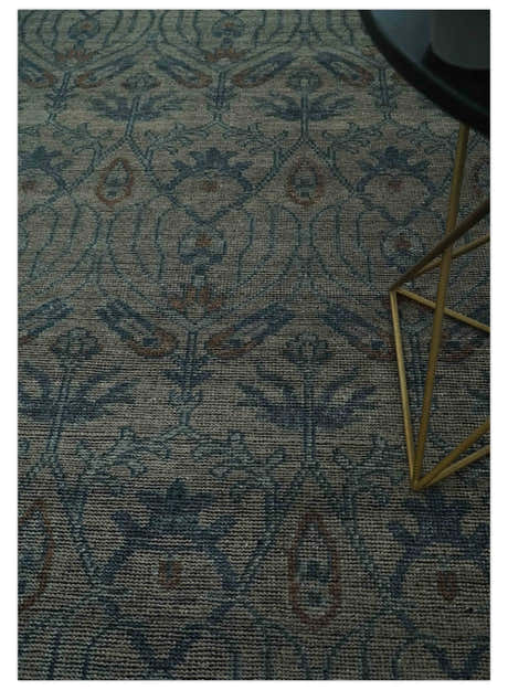 Custom Made Antique Style Gray, Taupe and Gray Traditional Design wool Rug