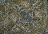 Custom Made Antique Style Hand Knotted Olive, Silver and Charcoal Traditional Wool Area Rug