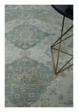 Custom Made Antique Style Neutral Ivory and Camel Custom Made wool Area Rug