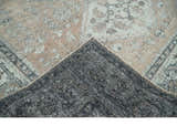 Custom Made Antique Style Peach, Ivory and Charcoal Hand knotted Traditional Wool Rug