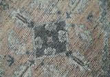 Custom Made Antique Style Peach, Ivory and Charcoal Hand knotted Traditional Wool Rug
