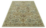 Custom Made Beige And Brown Traditional Floral Design Hand Tufted Wool Area Rug