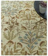 Custom Made Beige And Brown Traditional Floral Design Hand Tufted Wool Area Rug