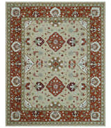 Custom Made Beige And Brown Traditional Oriental Design Hand Tufted Wool Area Rug