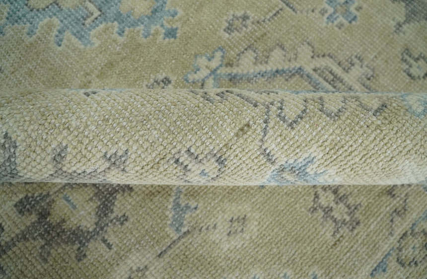 Custom Made Beige and Ivory Hand knotted Traditional Oushak wool Area Rug