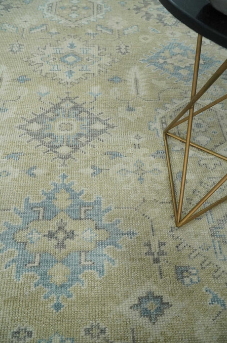 Custom Made Beige and Ivory Hand knotted Traditional Oushak wool Area Rug