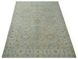 Custom Made Beige and Ivory Hand knotted Traditional Oushak wool Area Rug