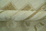 Custom Made Beige and Olive Hand Knotted Traditional wool area rug