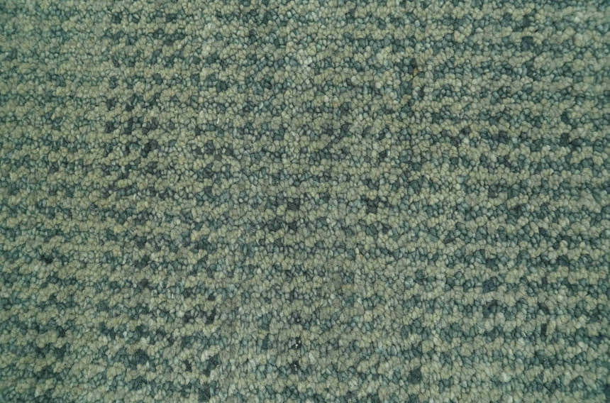 Custom Made Beige and Shades of Blue Stripes Design Contemporary wool area Rug
