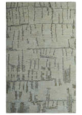 Custom Made Beige, Olive and Gray Hand Knotted Modern Abstract wool Area Rug