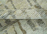 Custom Made Beige, Olive and Gray Hand Knotted Modern Abstract wool Area Rug