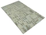 Custom Made Beige, Olive and Gray Hand Knotted Modern Abstract wool Area Rug