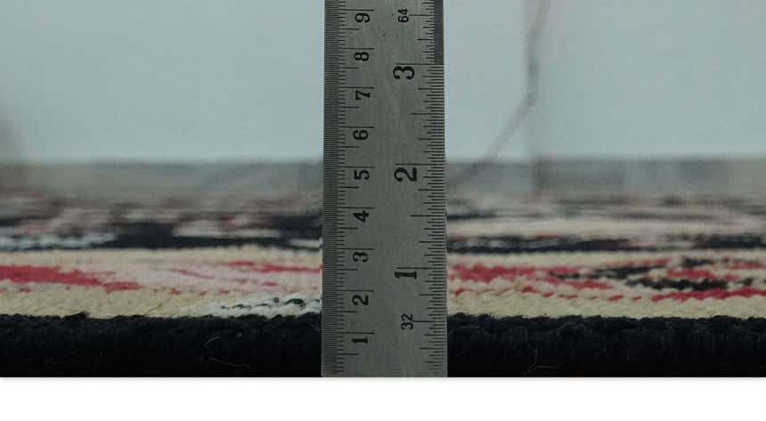 Custom Made Black, Rust, and Olive Traditional Oriental Hand Knotted Wool Area Rug