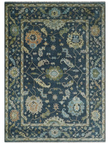 Custom Made Blue, Beige and Green Multi size Hand knotted Traditional Oushak Wool Area Rug