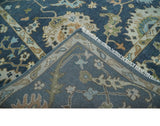 Custom Made Blue, Beige and Green Multi size Hand knotted Traditional Oushak Wool Area Rug