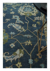 Custom Made Blue, Beige and Green Multi size Hand knotted Traditional Oushak Wool Area Rug
