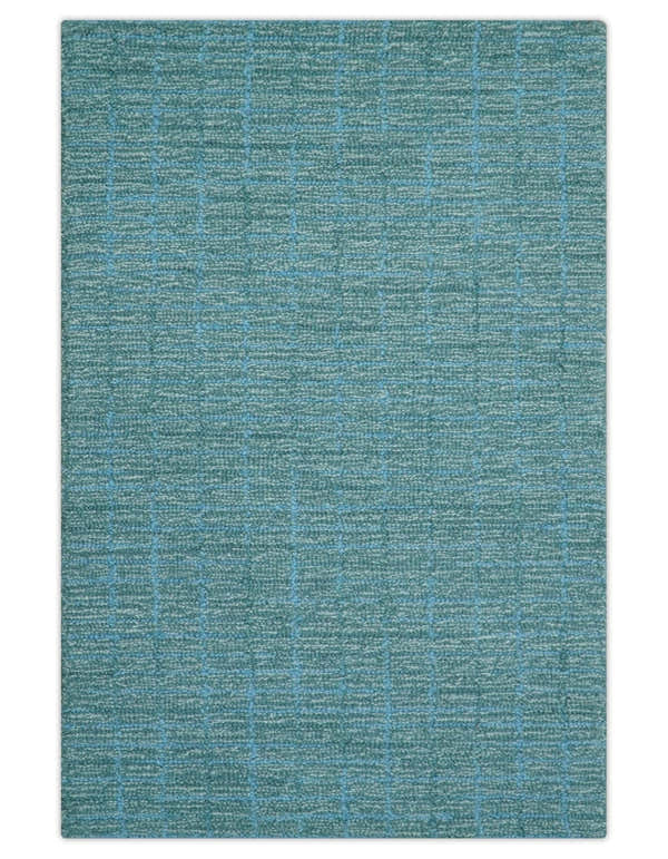 Custom Made Blue Modern Style Hand Tufted Wool Rug
