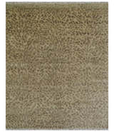 Custom Made Camel and Taupe Modern leopard Design Hand knotted wool area rug