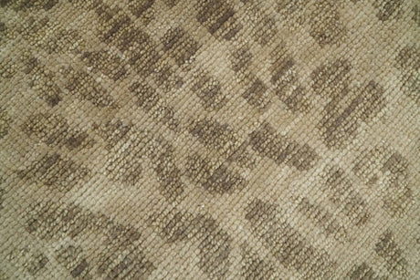 Custom Made Camel and Taupe Modern leopard Design Hand knotted wool area rug